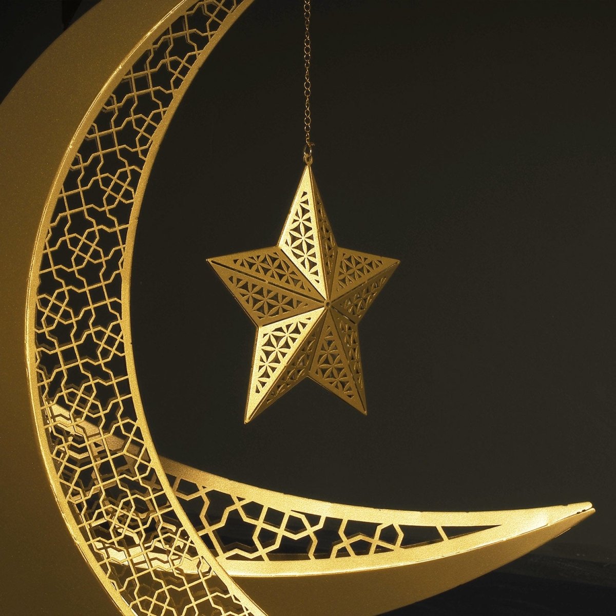 3D Metal Crescent Moon Islamic Decor - WAMH110