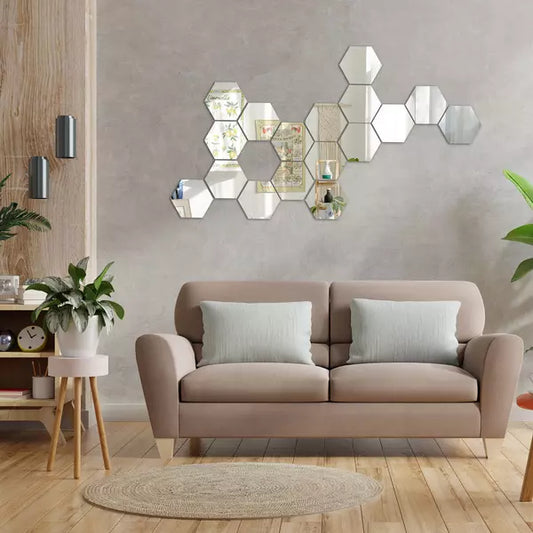 Acrylic Hexagon Mirror Wall Stickers