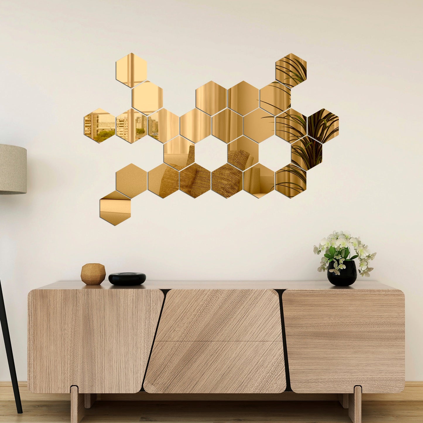 Acrylic Hexagon Mirror Wall Stickers