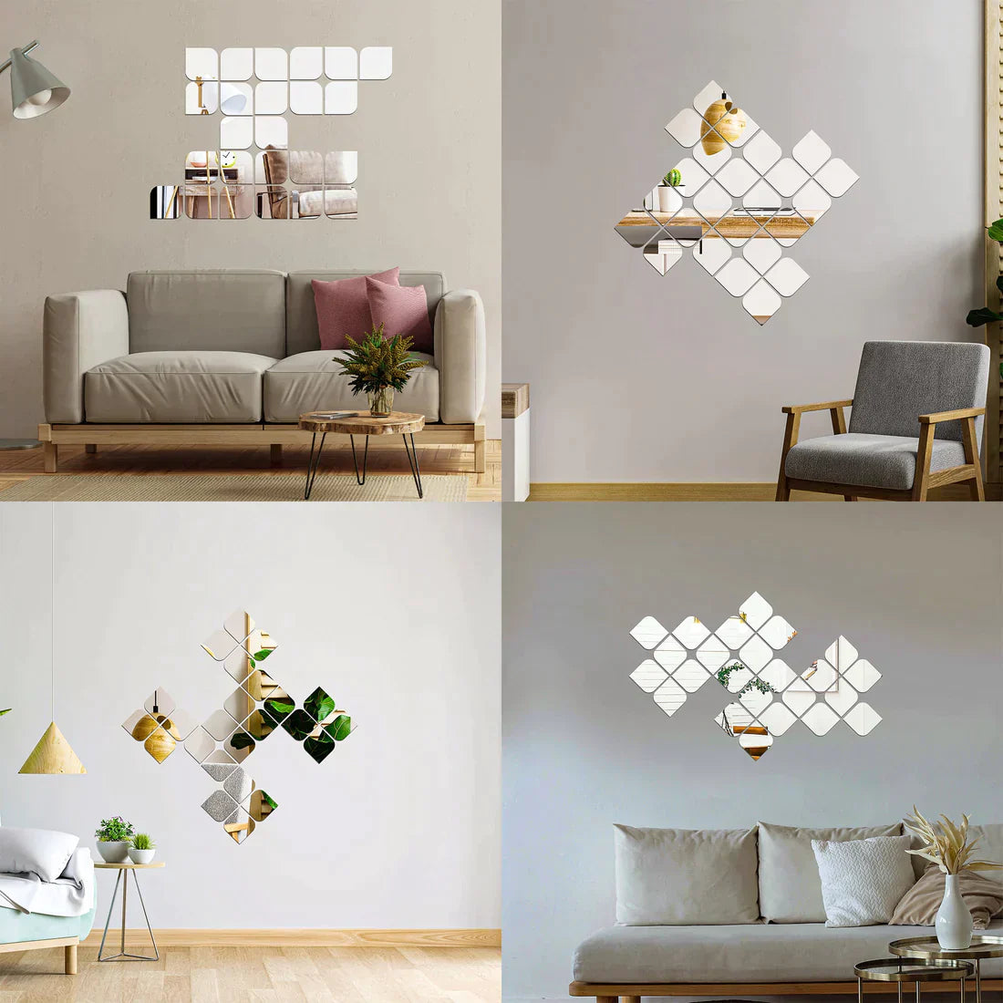 Acrylic Quadrilateral Mirror Wall Stickers