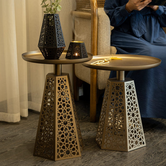 Berlian Metal Islamic Side Table Set of 2 - WAMZ005