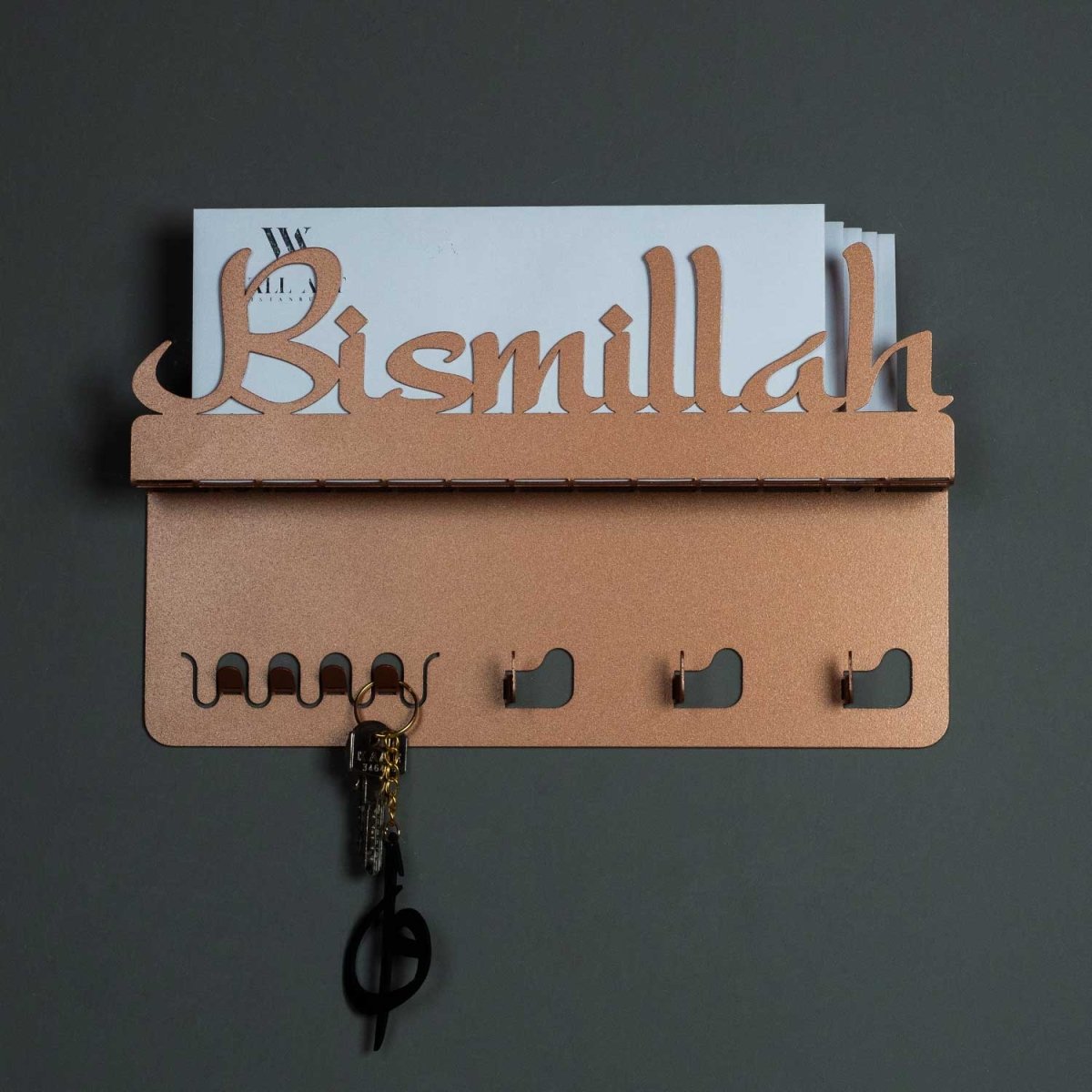 Bismillah Metal Wall Key Holder - WAMH026