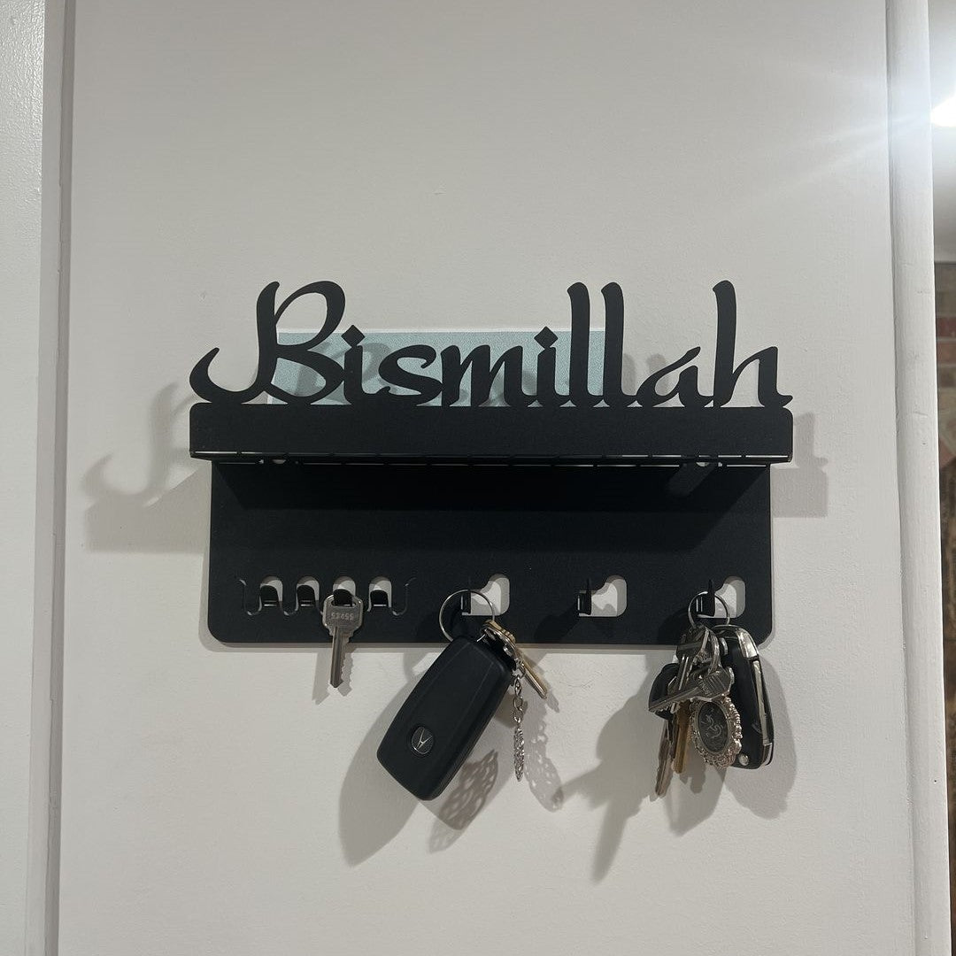 Bismillah Metal Wall Key Holder - WAMH026