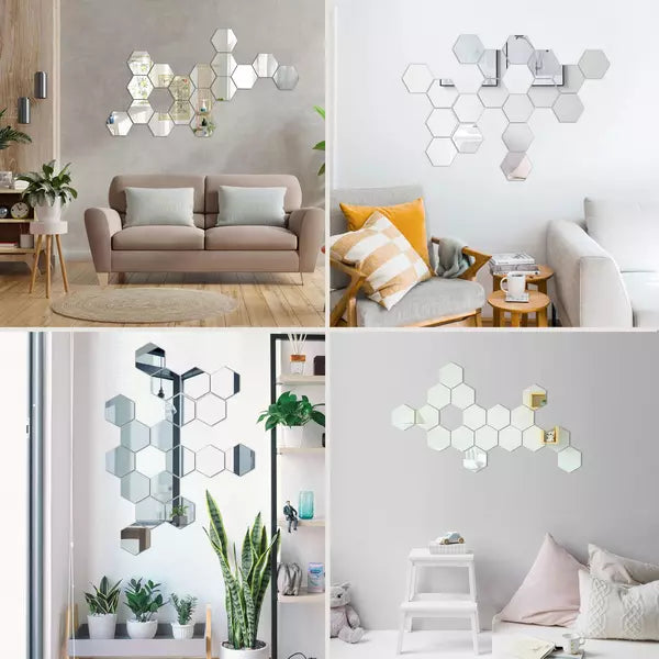 Acrylic Hexagon Mirror Wall Stickers