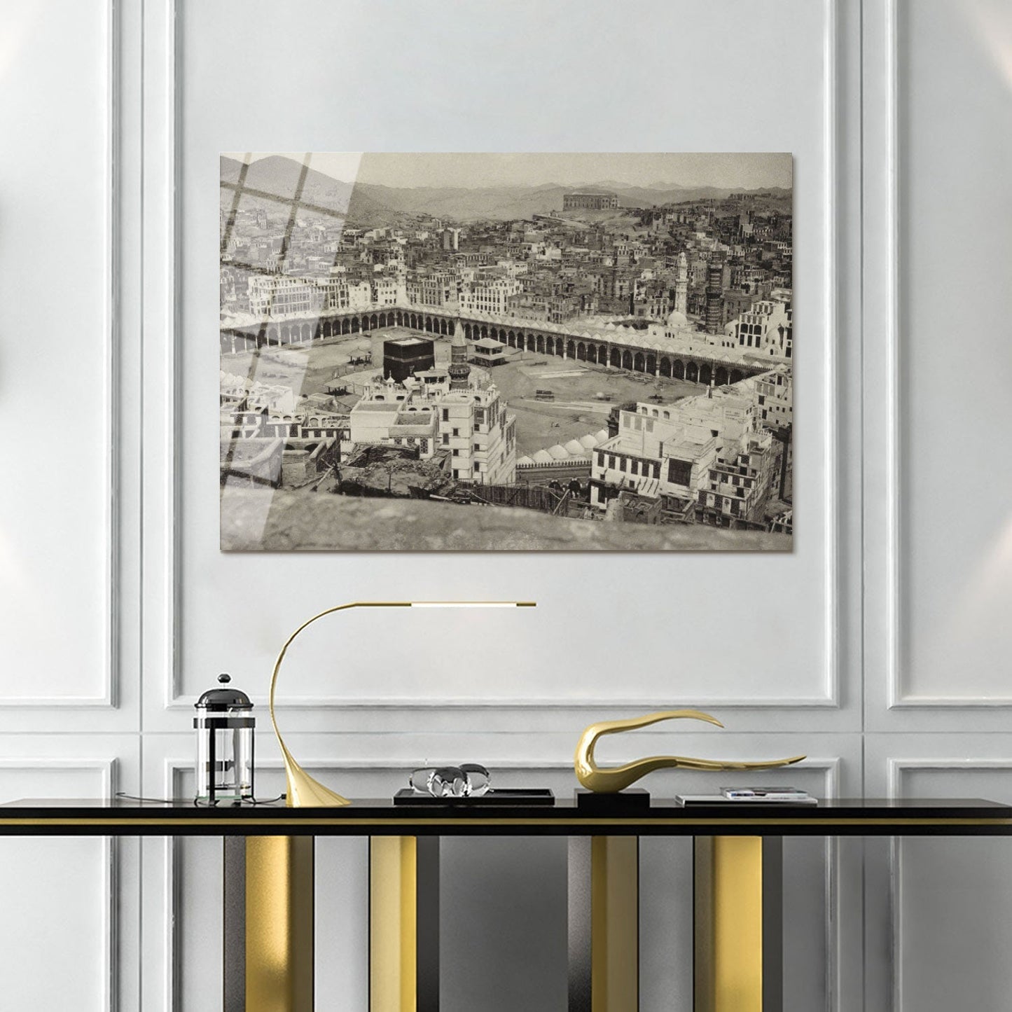 Old Kaaba Image Glass Wall Art - WTC059