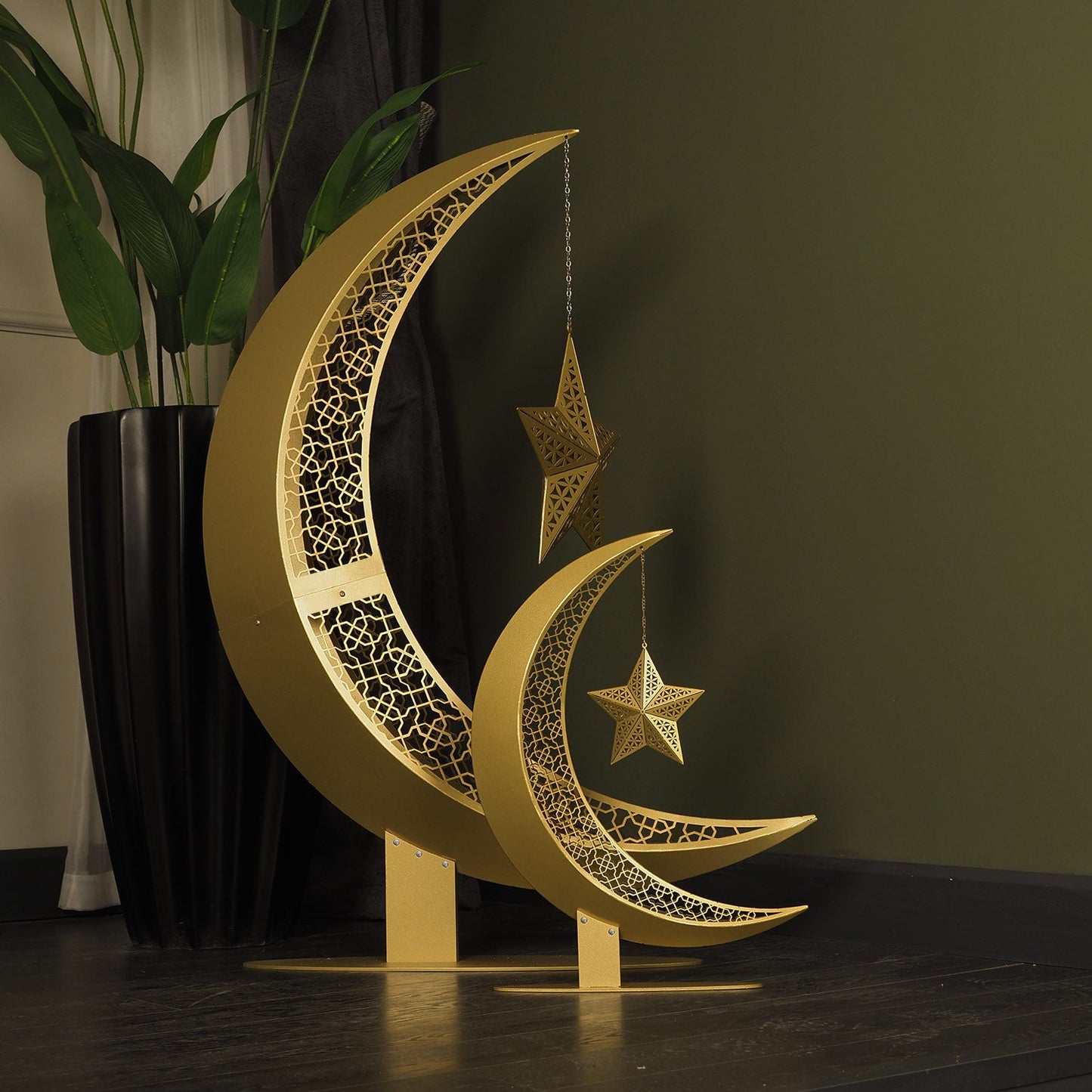 3D Metal Crescent Moon Islamic Decor - WAMH110