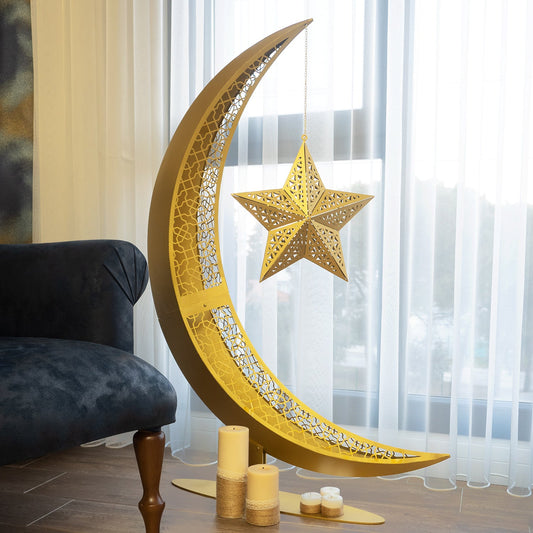 3D Metal Crescent Moon Islamic Decor - WAMH110