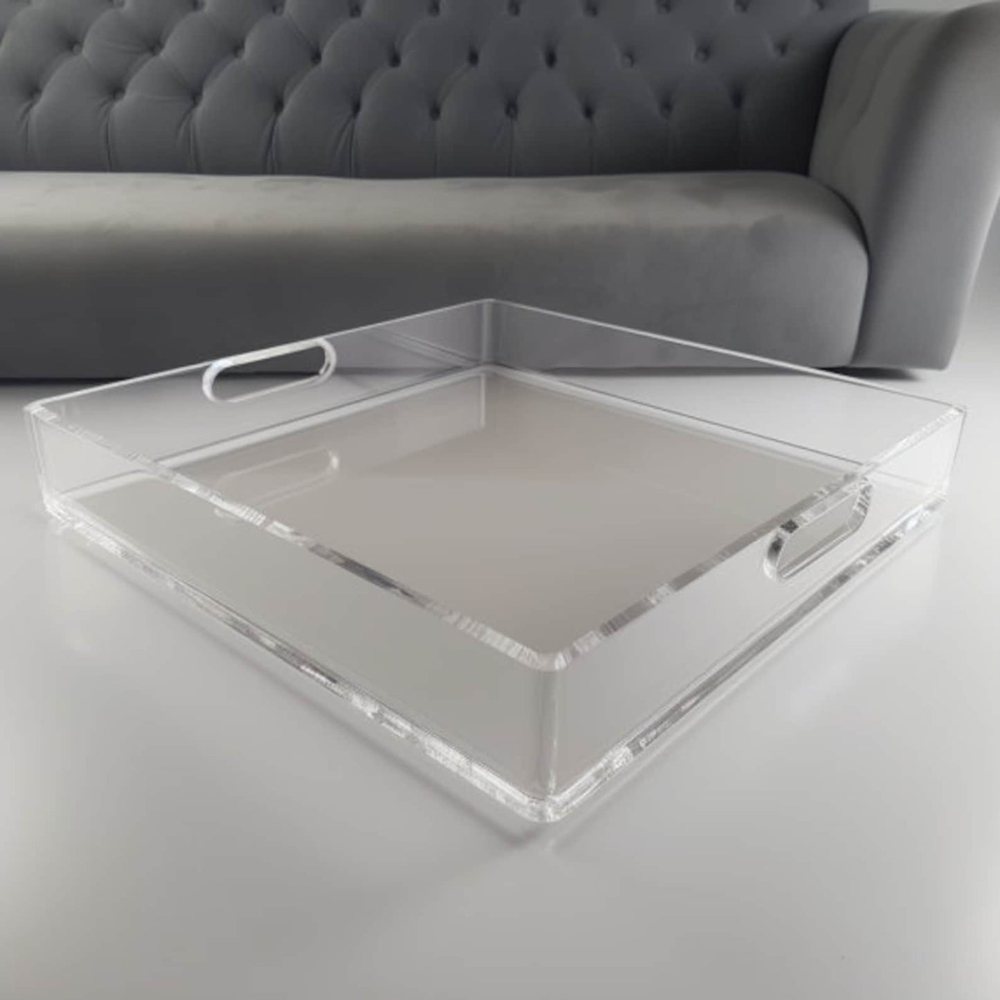 Handcrafted Ottoman Tray | Clear Large Acrylic Tray | Clear Perspex Acrylic| Modern Home Decor | Serving Tray