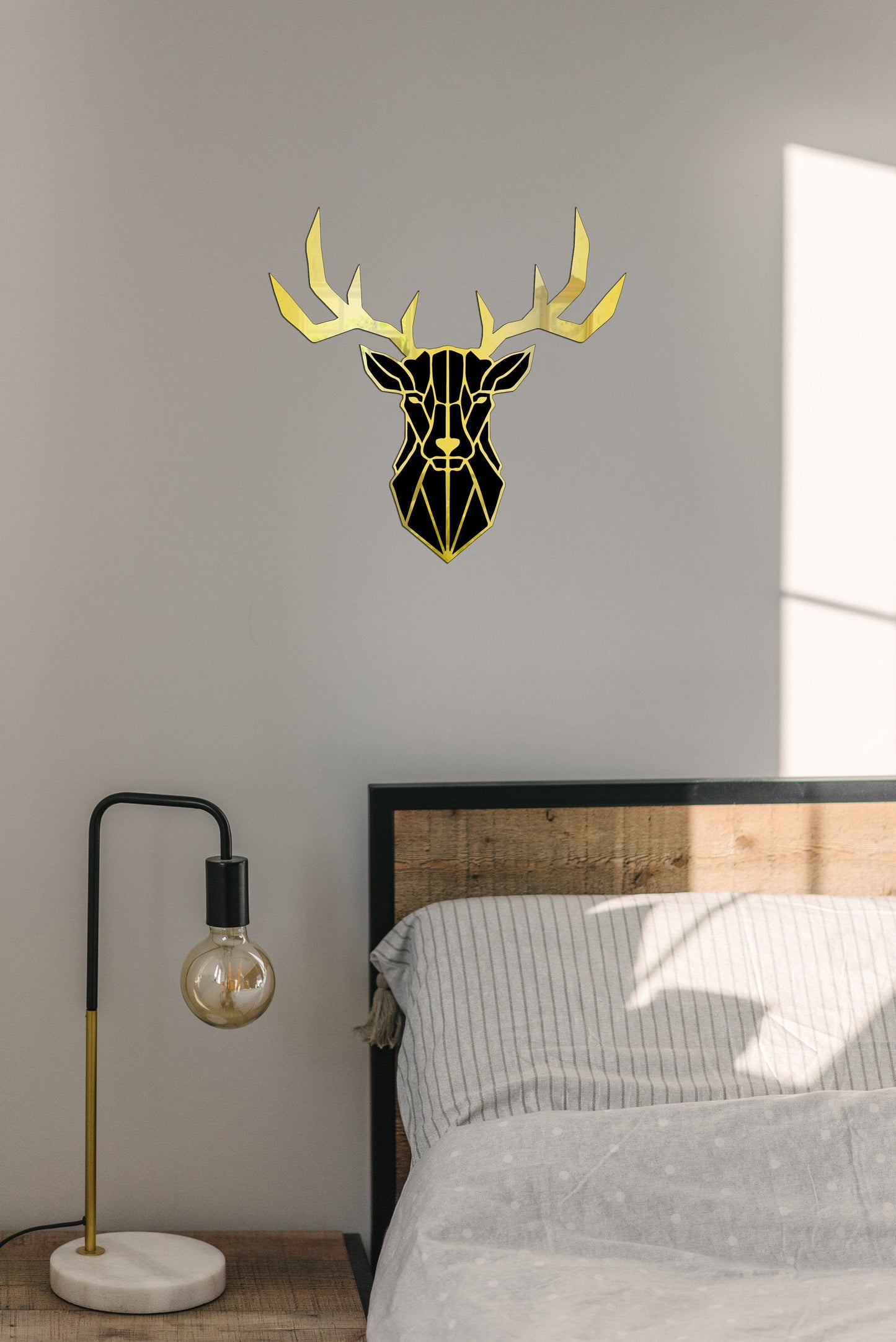 Deer Head Acrylic Mirror Wall Art