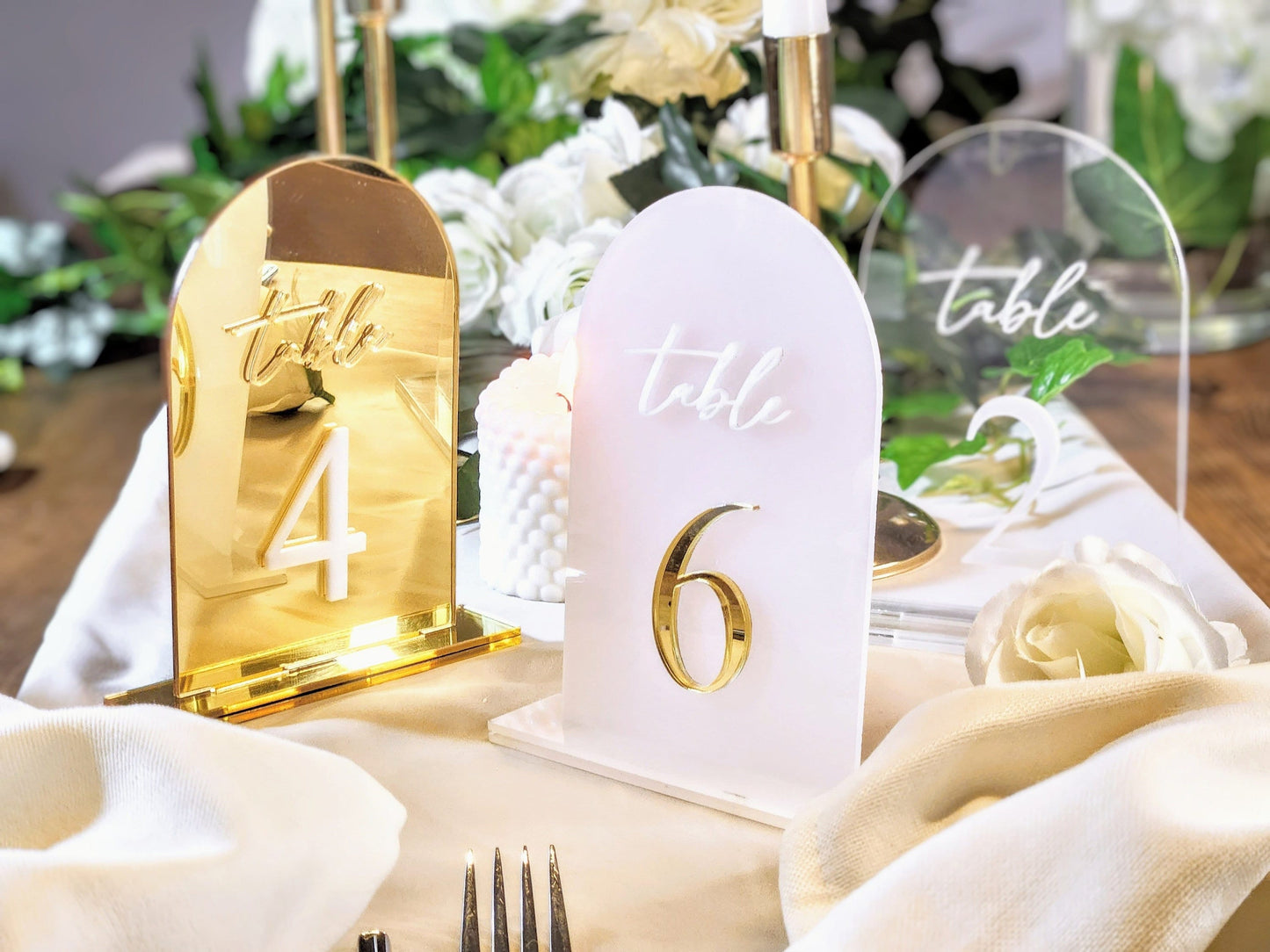 Mirror Table Numbers, Wedding Table Number