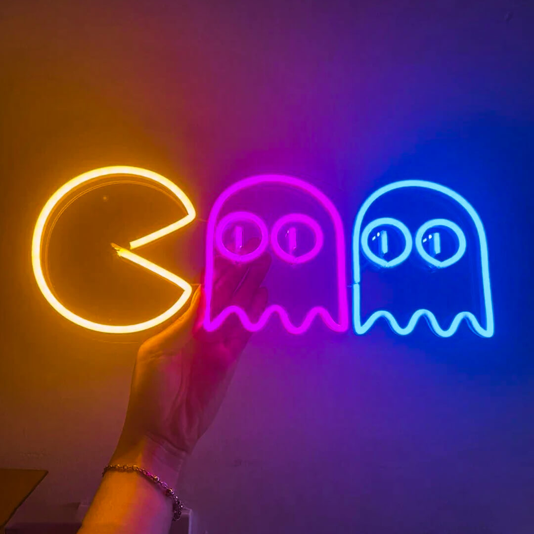 Pacman Neon Sign - Add Retro Gaming Flair to Your Space