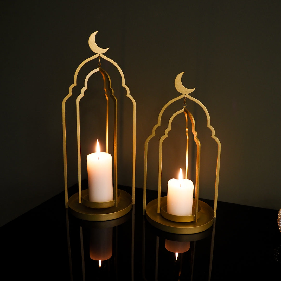 Metal Islamic Candle Holder Set of 2 - WAMH145