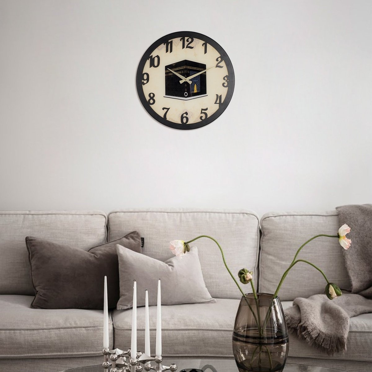 Kaaba Shareef Metal Wall Clock - Plexyglass Covered - WAMS018