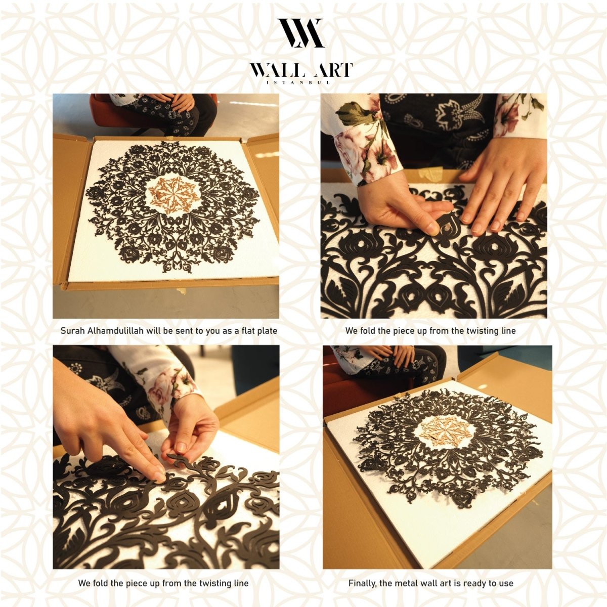 Metal 3D Alhamdulillah Islamic Wall Art (2 Piece) - WAM143