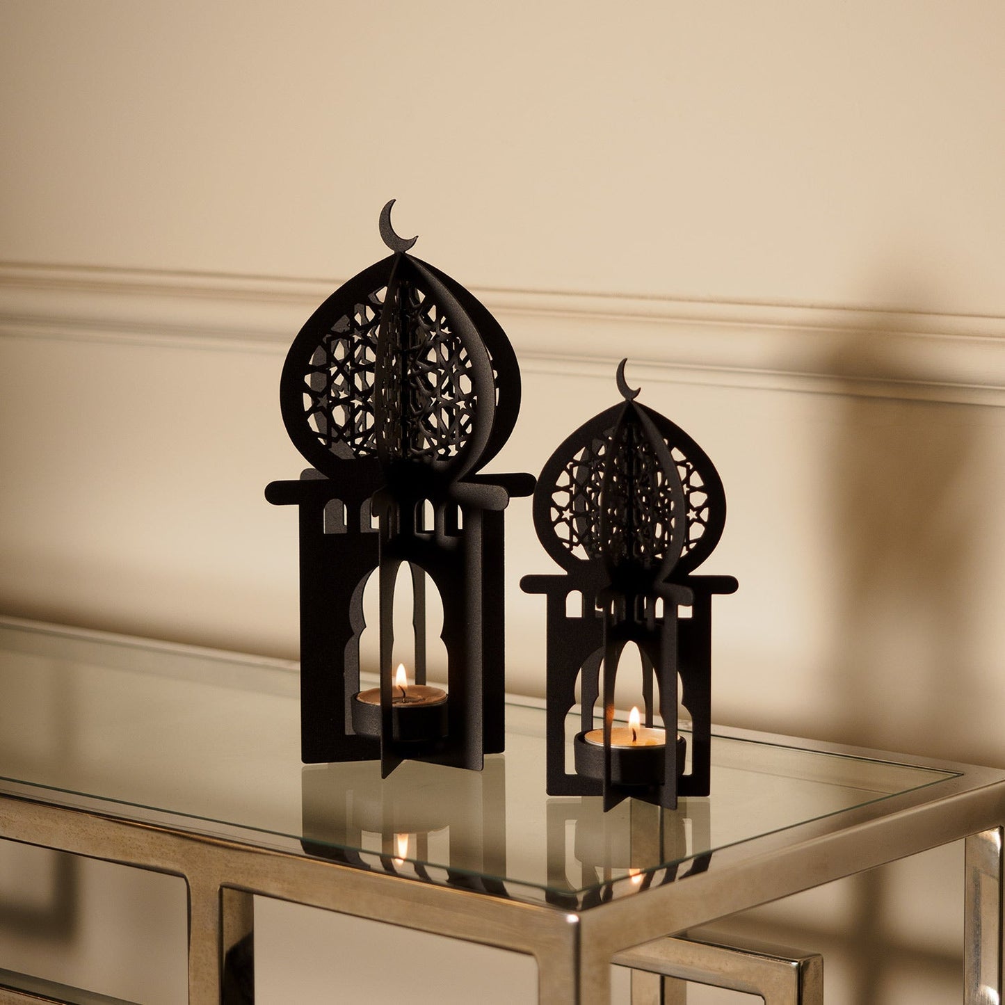 Metal Islamic Candle Holder Set of 2 - WAMH157