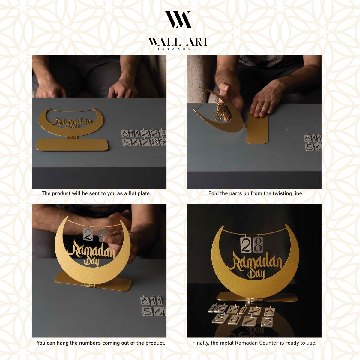 Ramadan Calendar Metal Tabletop Decor - WAMH125