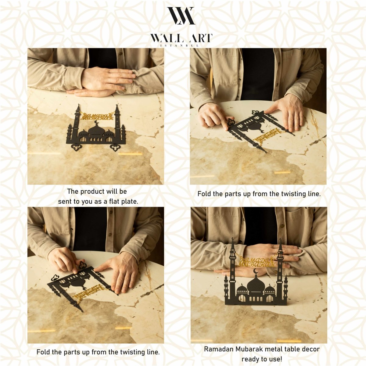 Ramadan Mubarak Metal Tabletop Decor - WAMH101