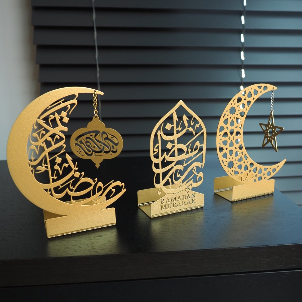 Ramadan Mubarak Set of 3 Metal Candle Holder - WAMH099