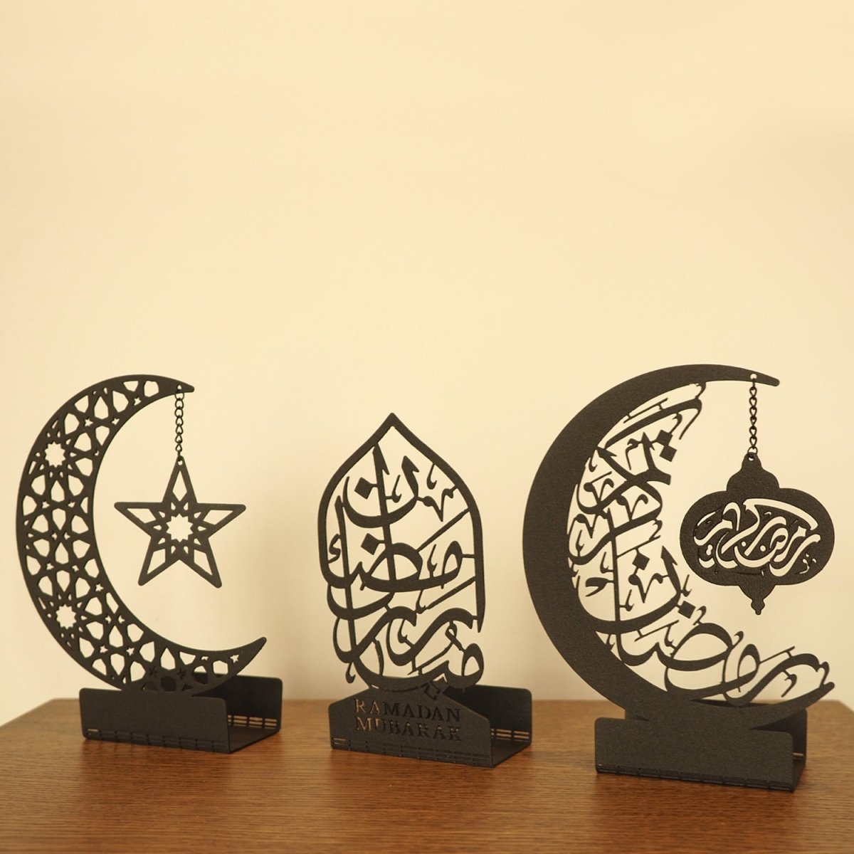 Ramadan Mubarak Set of 3 Metal Candle Holder - WAMH099