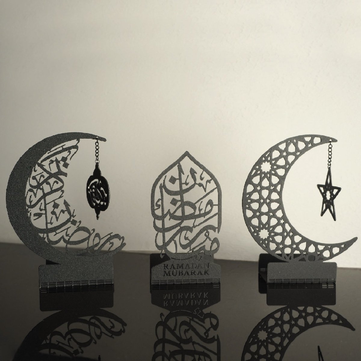 Ramadan Mubarak Set of 3 Metal Candle Holder - WAMH099