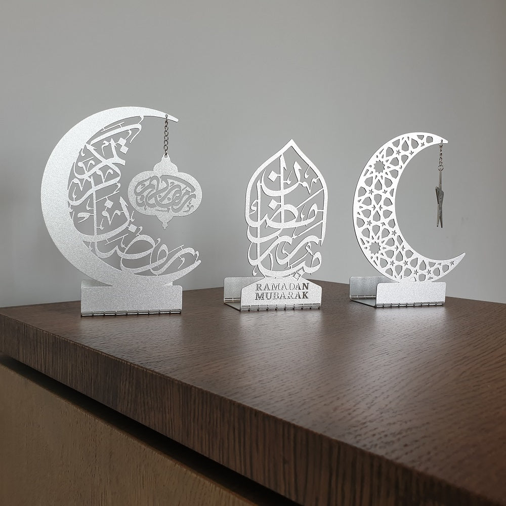 Ramadan Mubarak Set of 3 Metal Candle Holder - WAMH099